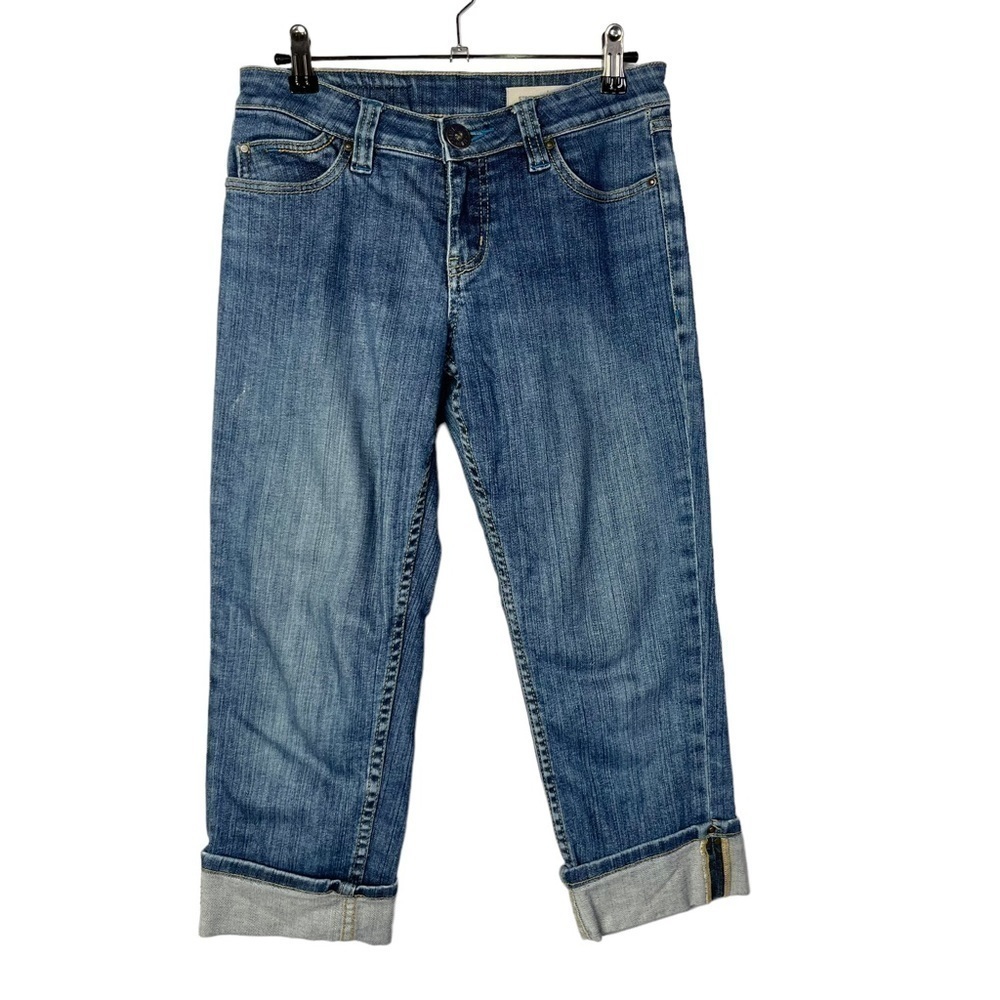 Christopher Blue Medium Wash Rolled Capri Cropped Jeans 4